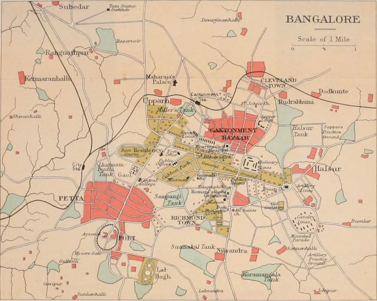 Bangalore antic mapa