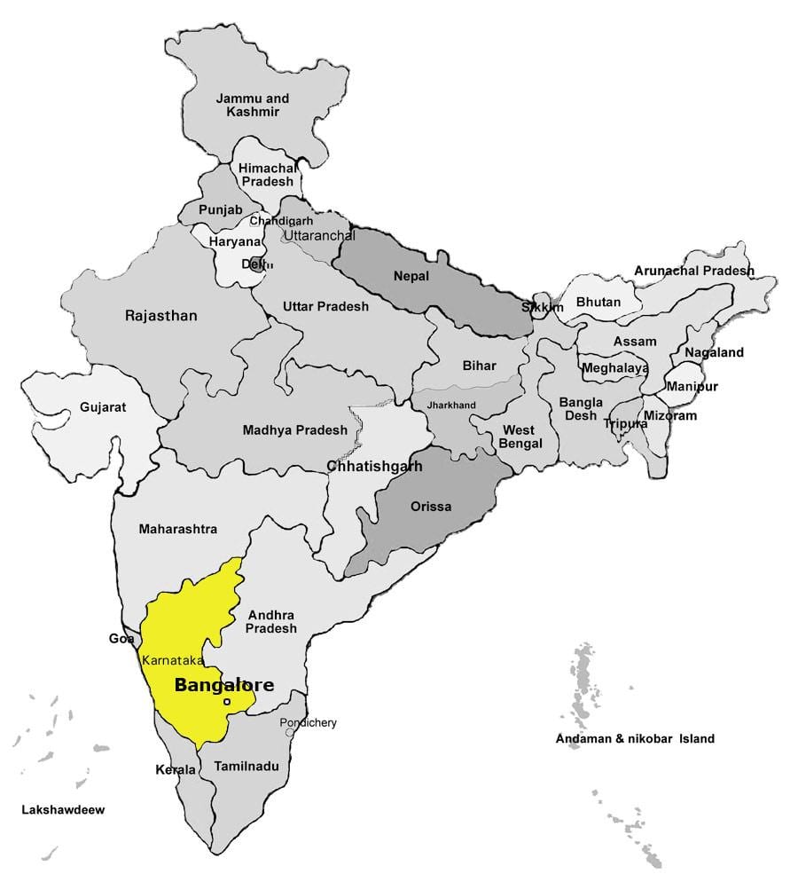 mapa de Bangalore, a l'índia