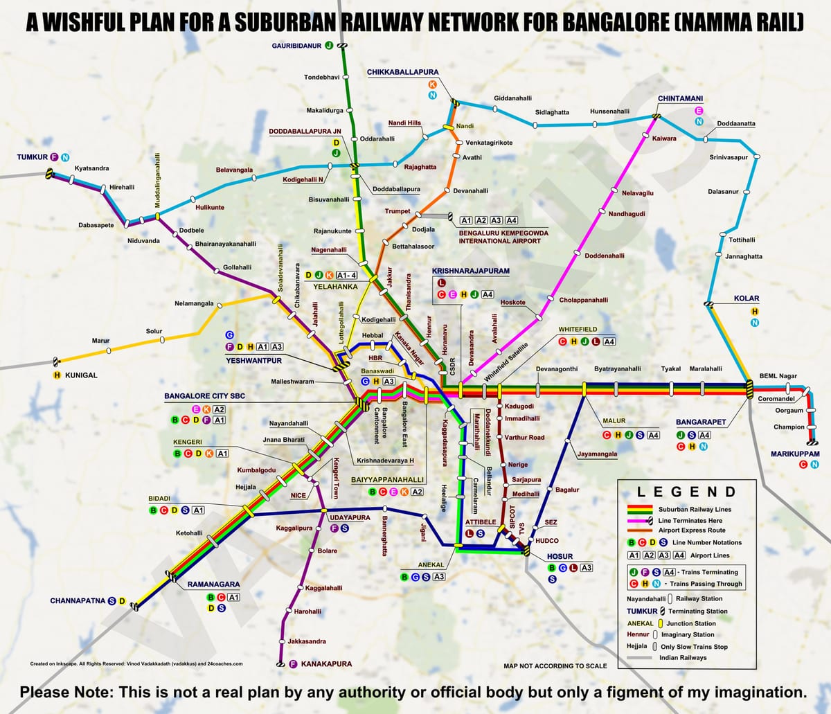 mapa de Bangalore, l'estació de tren