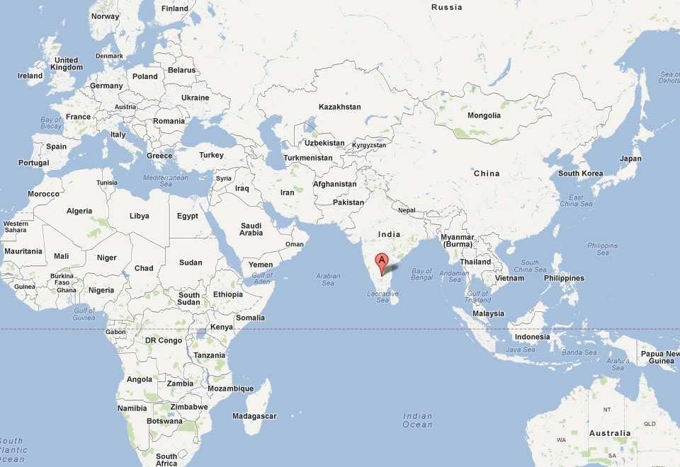 Bangalore en el mapa del món
