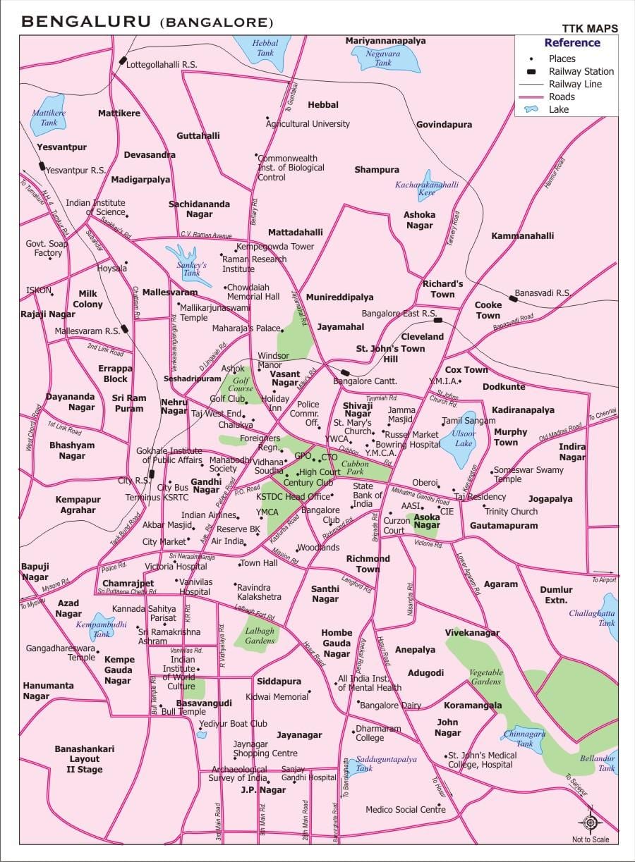 mapa de la ciutat de Bangalore
