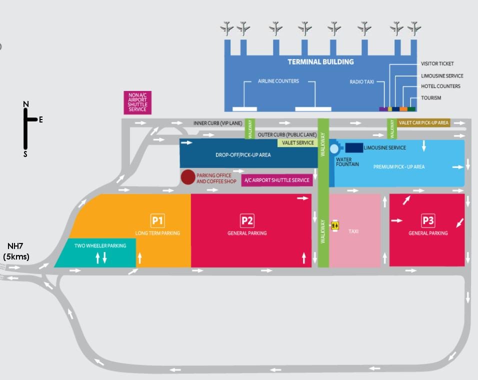 Bengaluru l'aeroport internacional mapa