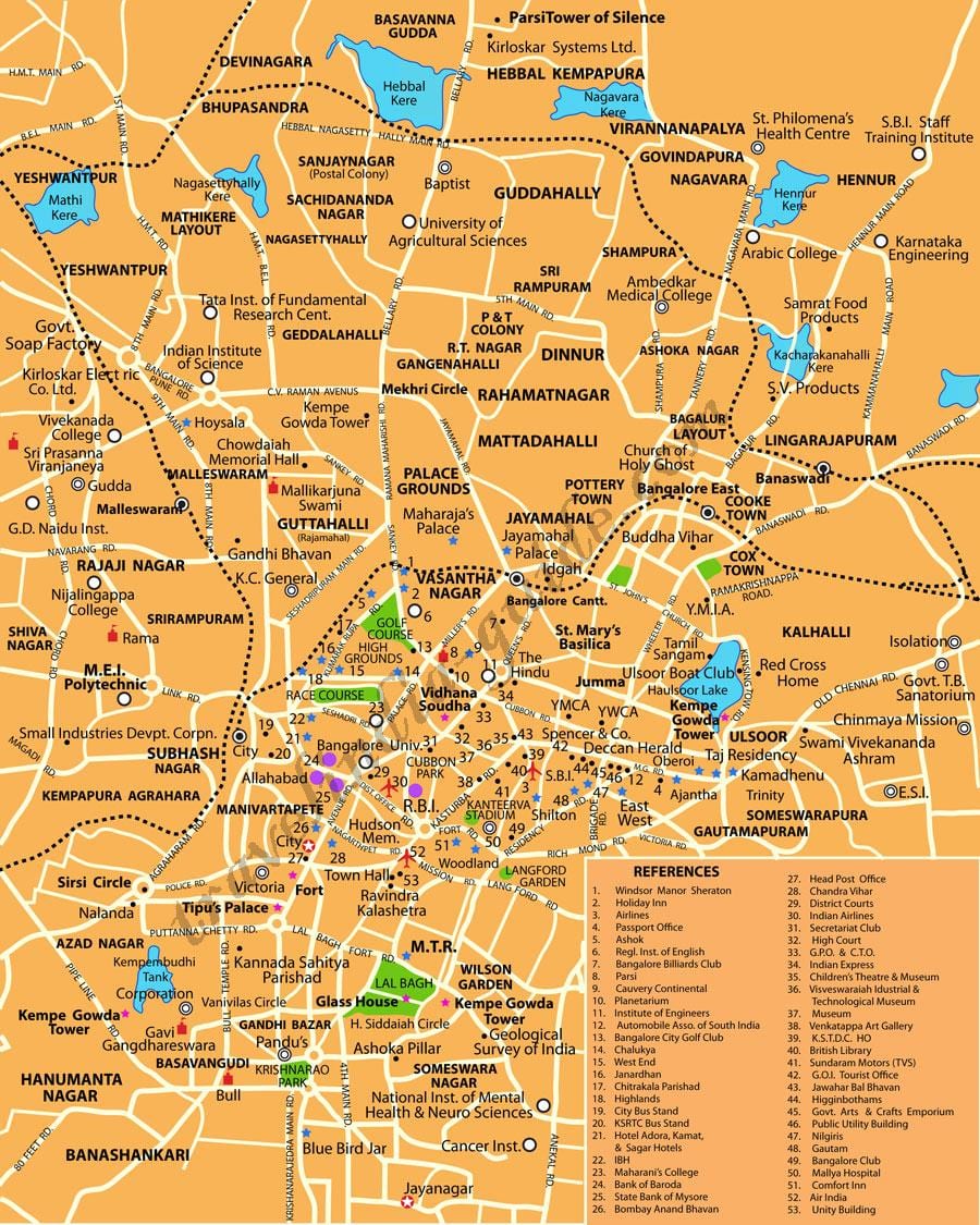 Bangalore al mapa