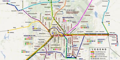 Mapa de Bangalore, l'estació de tren
