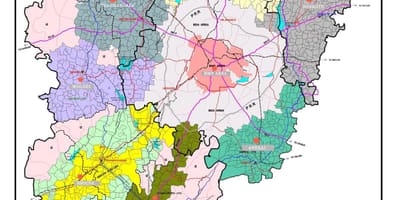 Bangalore mapa amb àrees