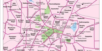 Mapa de la ciutat de Bangalore